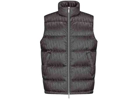 Dior Oblique Sleeveless Down Jacket Gray Men's